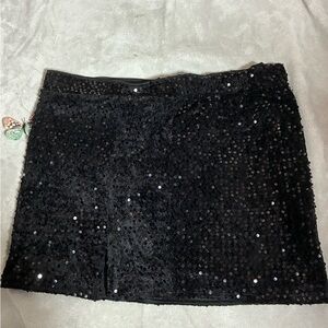 SHEIN Black Sequin Pencil Skirt